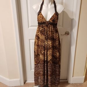 Lyndia leopard maxi dress size 2